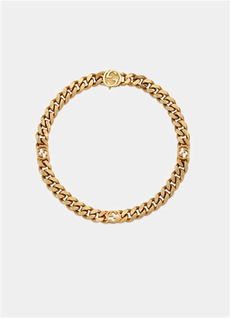 gucci silver choker with interlocking g|Gucci gold jewelry for women.